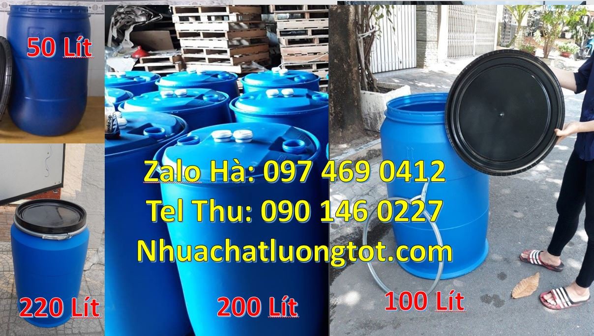 Bán thùng phuy nhựa 220l nắp chiết rót,thùng phuy nhựa 30l nắp đậy giá