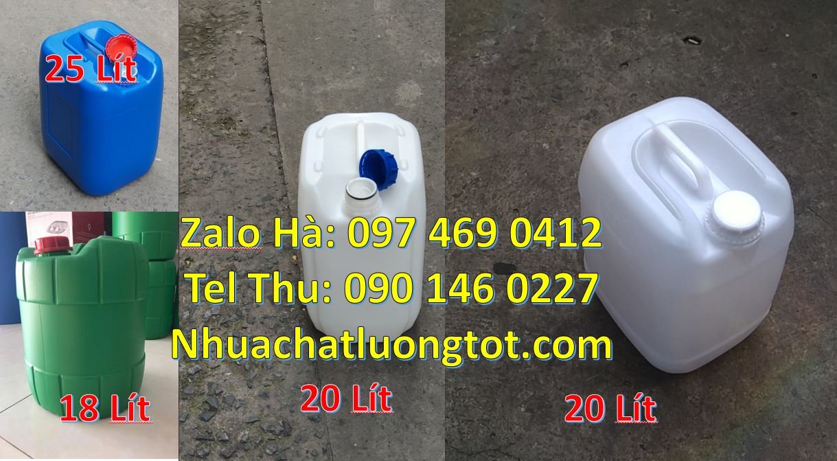 Bán can nhựa 25l có nắp thoát khí màu xanh, can nhựa 30l đựng hóa chất