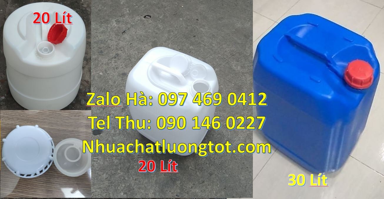 Bán can nhựa 25l có nắp thoát khí màu xanh, can nhựa 30l đựng hóa chất