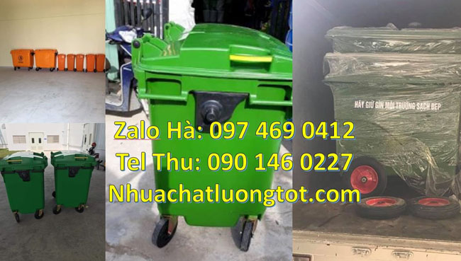 Bán xe thu gom rác cỡ lớn 1000l có 4 bánh xe,xe thu gom rác 660l bánh