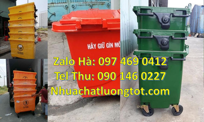 Bán xe thu gom rác cỡ lớn 1000l có 4 bánh xe,xe thu gom rác 660l bánh