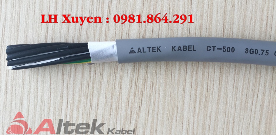 Cáp điều khiển 8C,8x0.5mm2 lõi đồng mềm chính hãng Altek Kabel