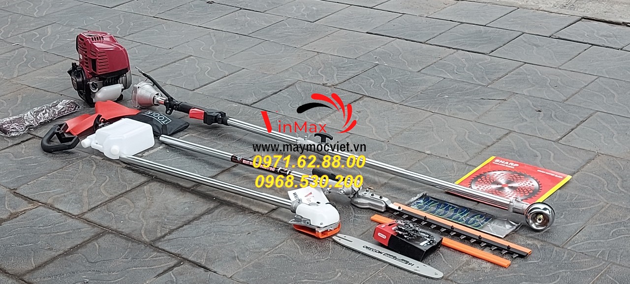 Bộ căt cành trên cao gồm đầu cắt cỏ, lam , xích Honda GX35