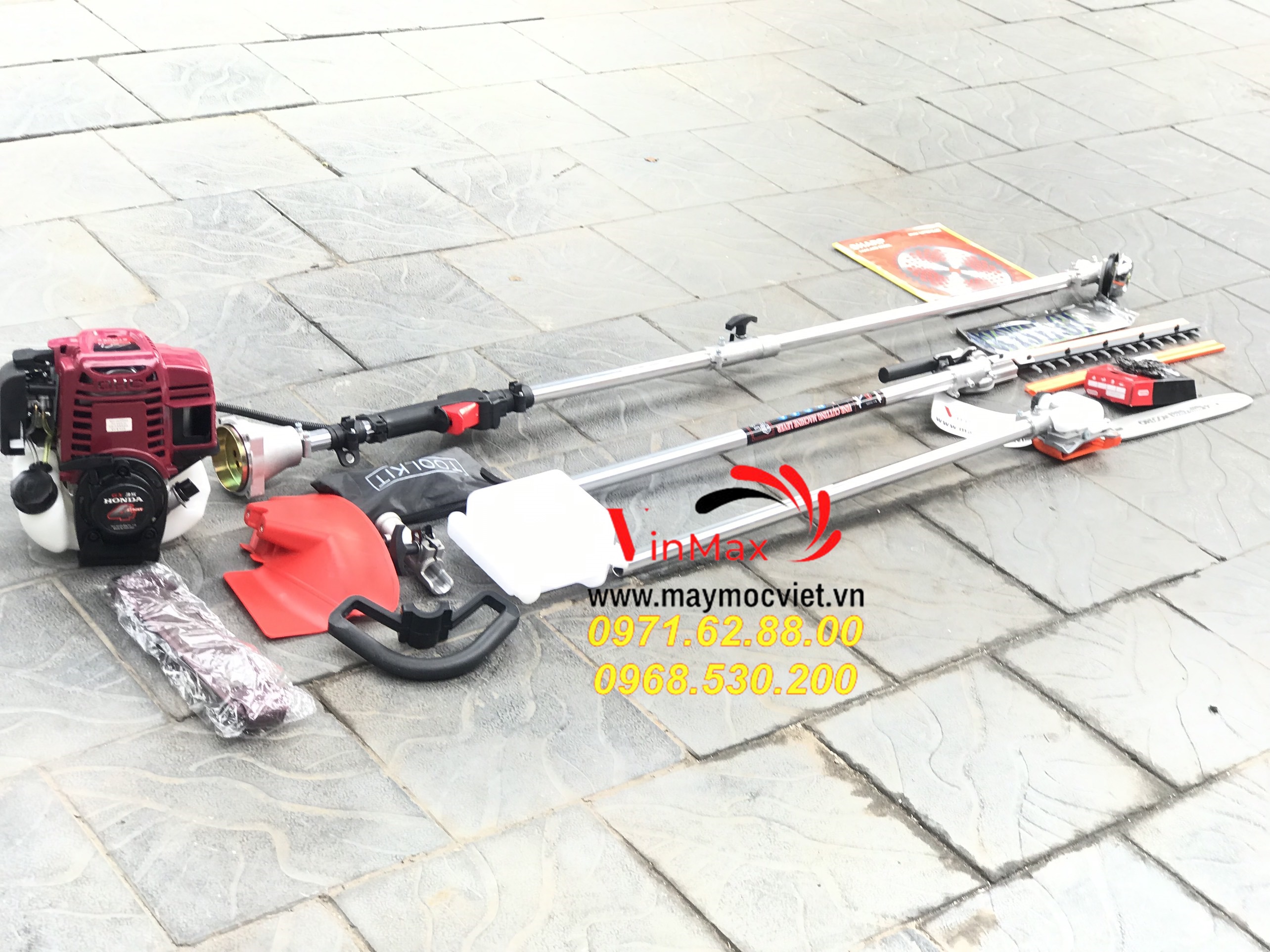 Bộ căt cành trên cao gồm đầu cắt cỏ, lam , xích Honda GX35
