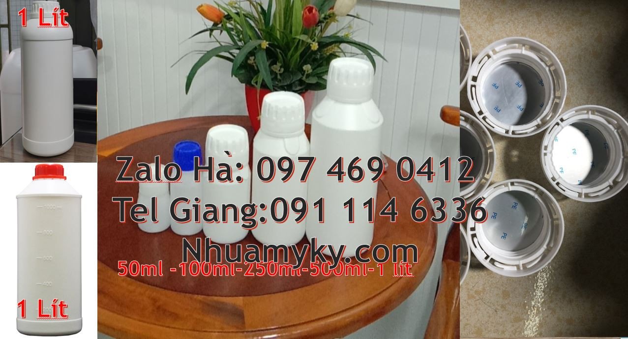 Bán chai nhựa 1l có nắp thoát khí đựng hóa chất,chai nhựa 500ml nắp va