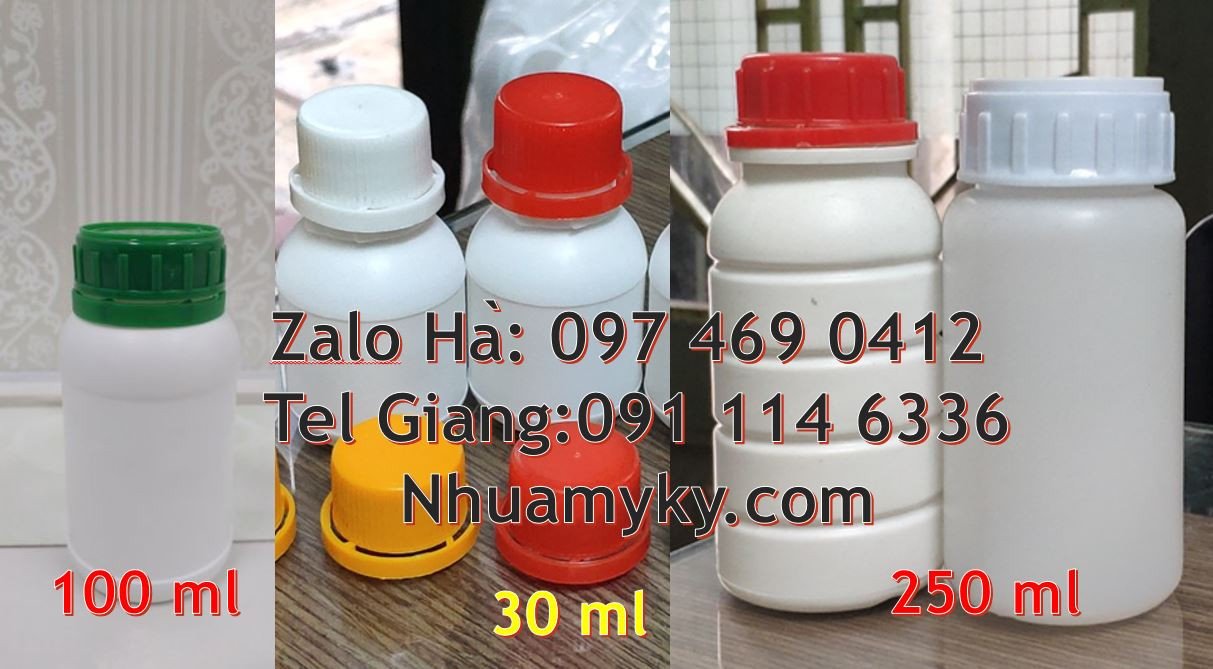 Bán chai nhựa 100ml có nắp thoát khí,chai nhựa 250ml màu trắng nắp vặn