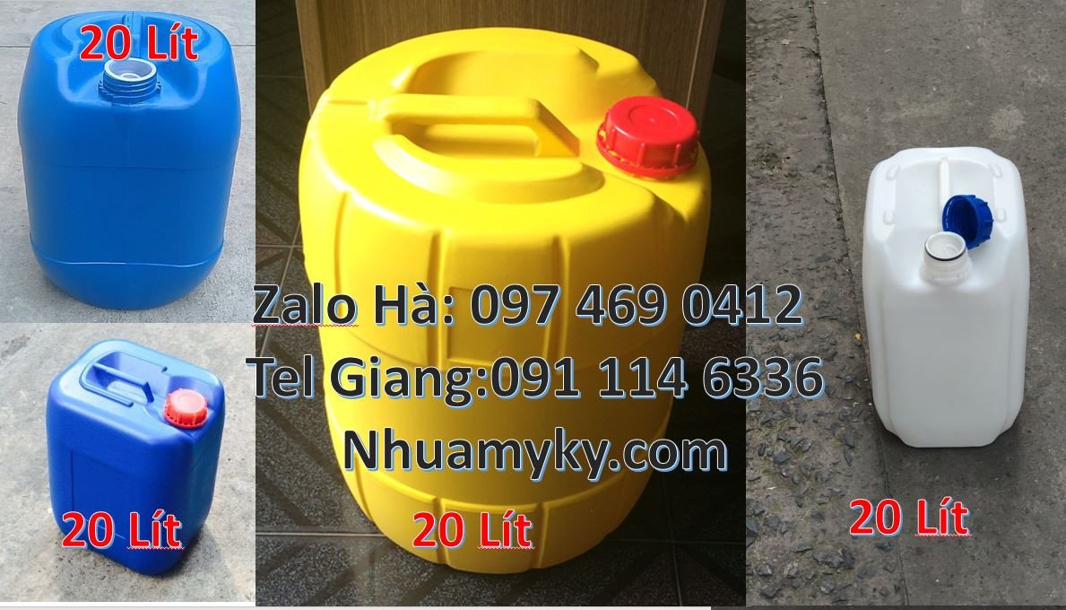 Bán can nhựa 30l có nắp thoát khí, can nhựa 25l màu xanh đựng thực pha