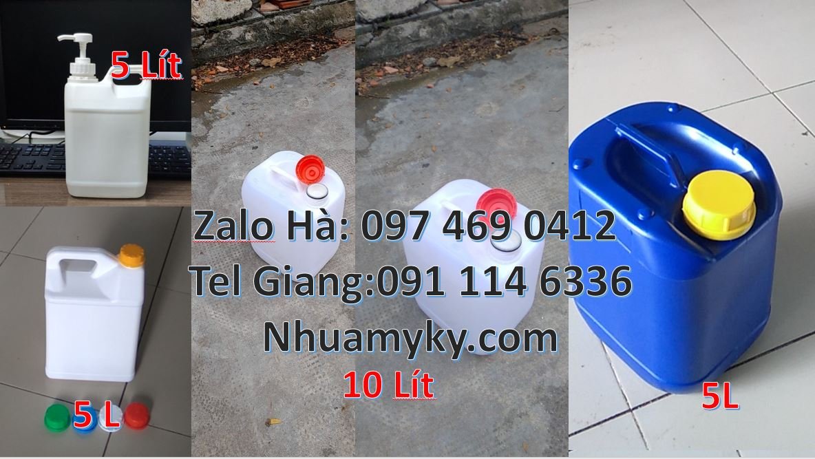 Bán can nhựa 10l có nắp thoát khí, can nhựa 5l đựng thực phẩm mắm muối