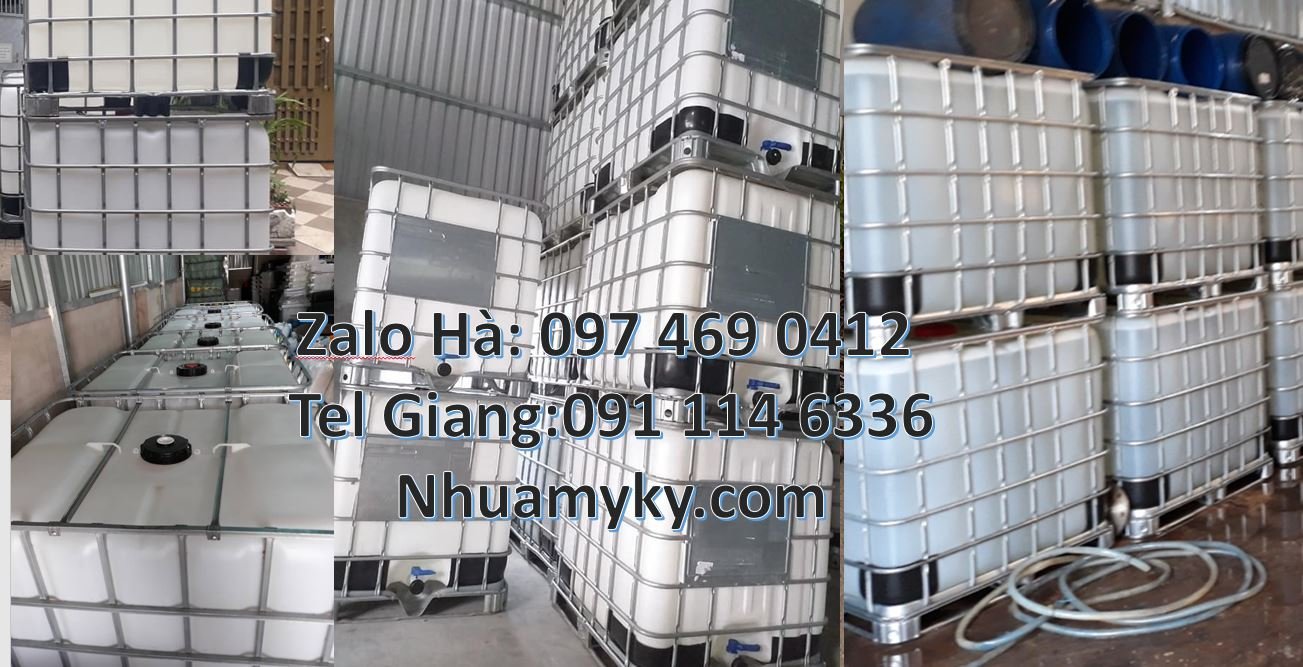 Bán tank nhựa 1000l có nắp chết rót,thùng nhựa ibc 1000l có khung thép