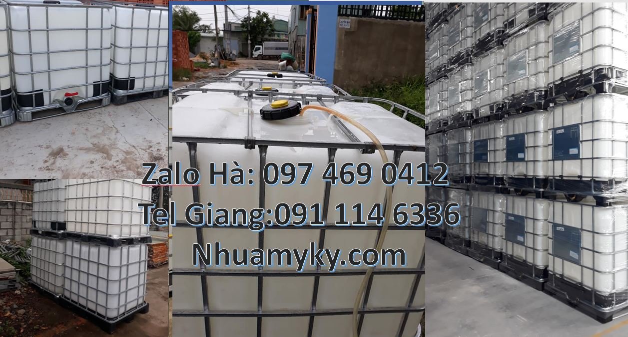 Bán tank nhựa 1000l có nắp chết rót,thùng nhựa ibc 1000l có khung thép