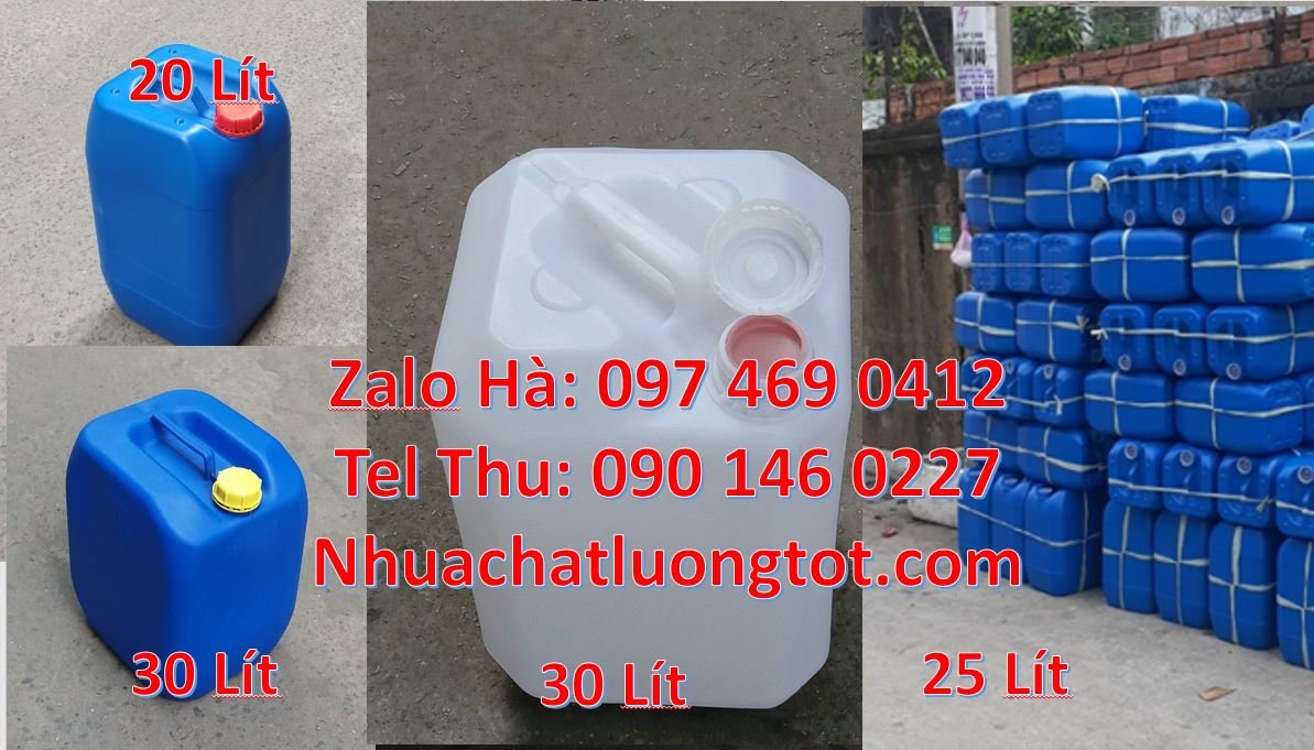 Bán can nhựa 25l có nắp thoát khí màu trắng,can nhựa 20l đựng chất lon