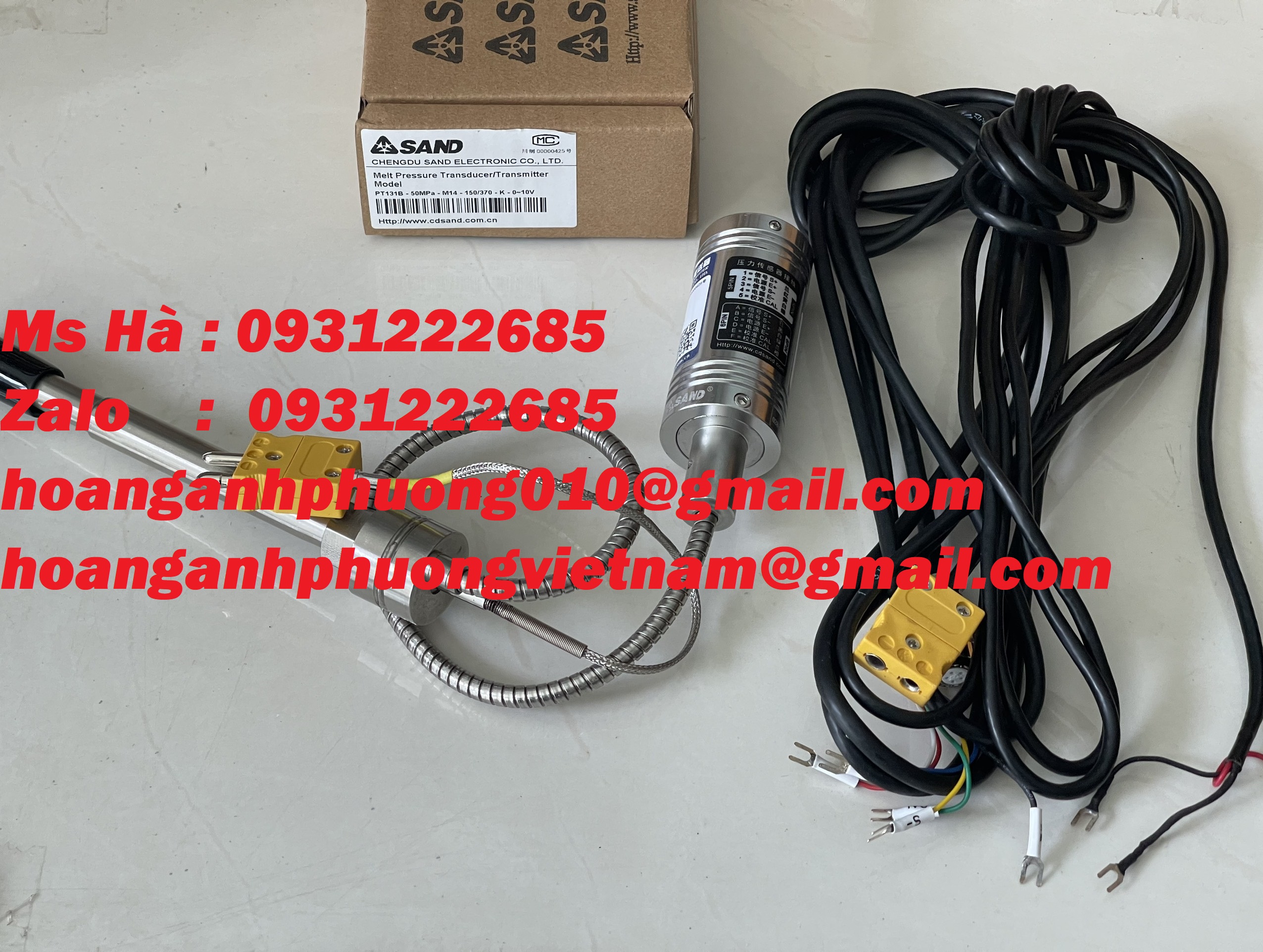 PT131B-50MPa-M14-150/370-K Sand  đầu dò nhập khẩu