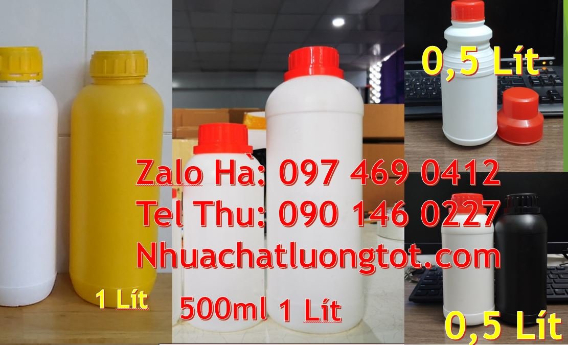 Bán chai nhựa 1l có nắp thoát khí đựng hóa phẩm,chai nhựa 0.5l đựng gi