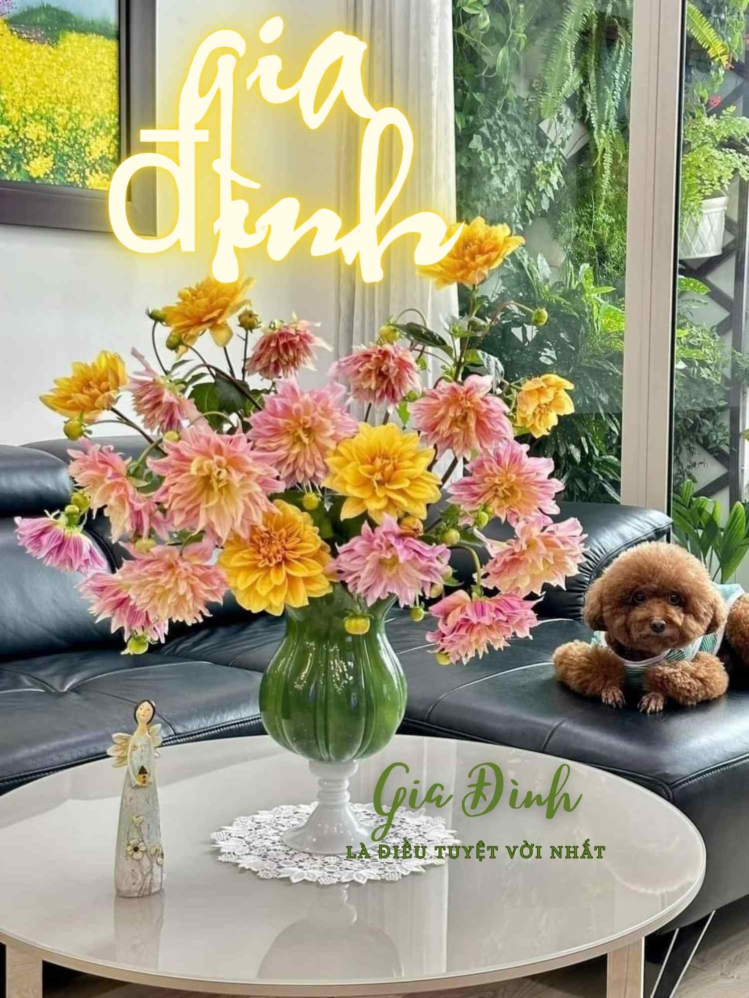 Decor phong thuỷ- Bình cắm hoa bắp cải - thu hút tài lộc