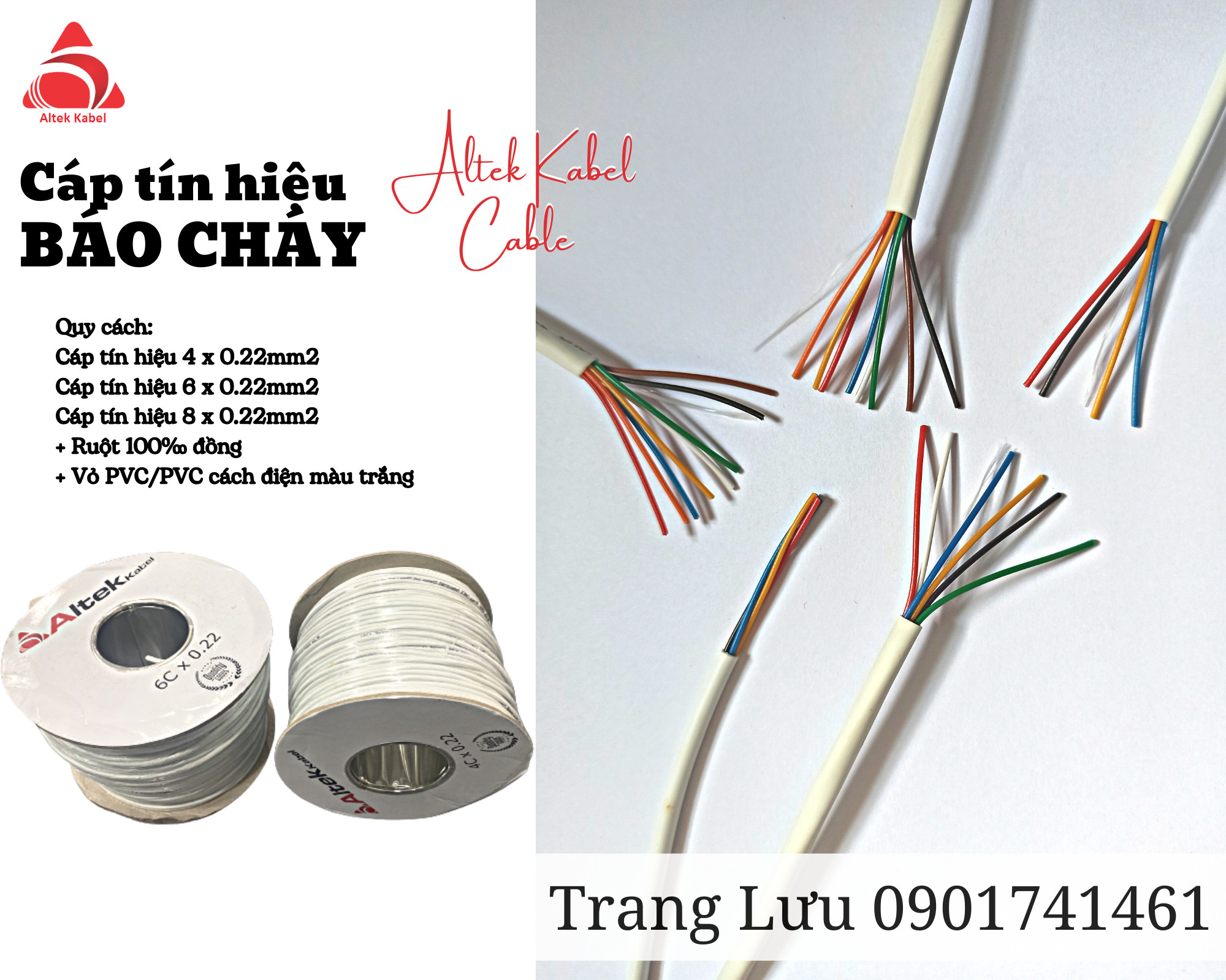 Cáp tín hiệu báo cháy 4 lõi cho lắp đặt PCCC