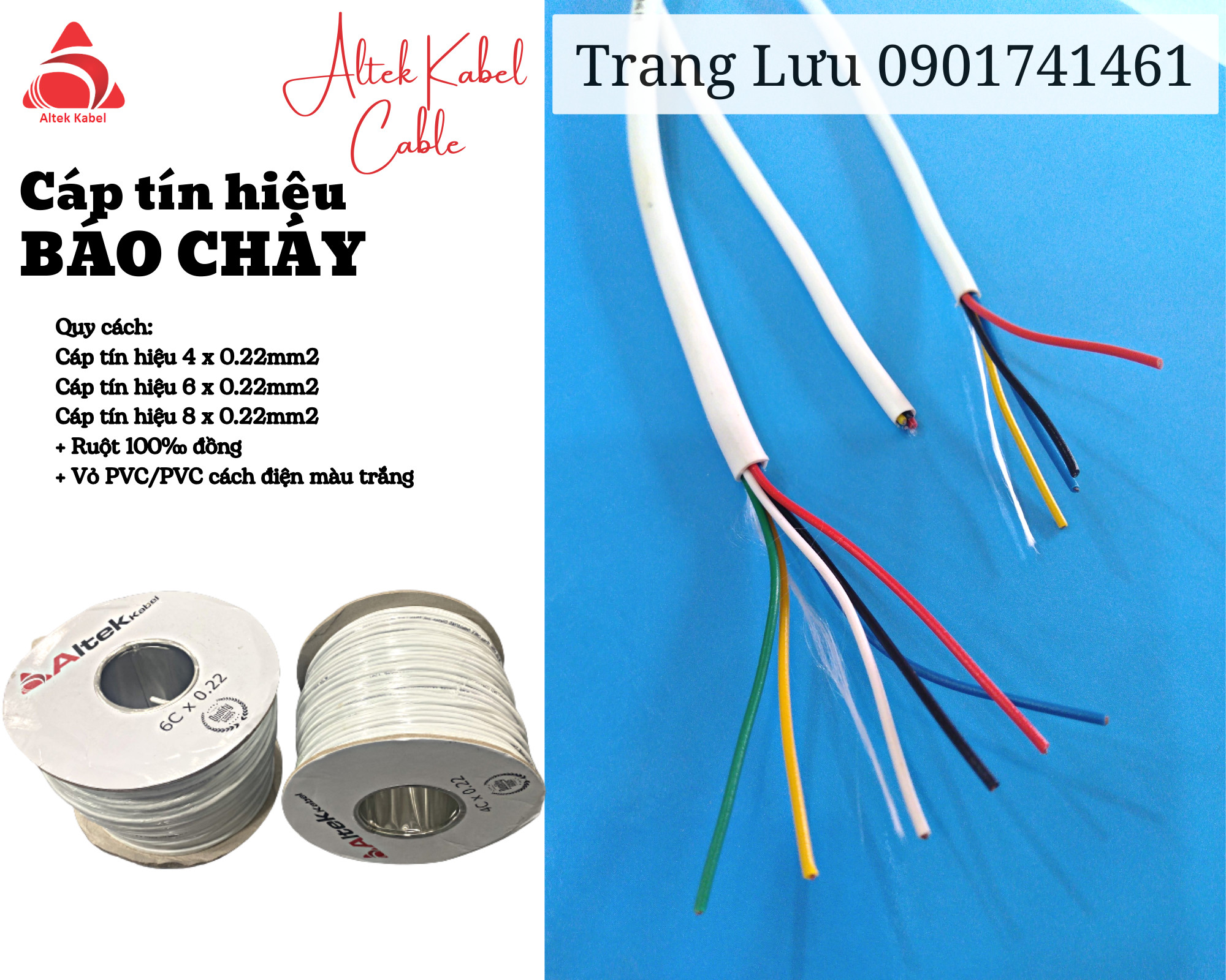 Cáp tín hiệu báo cháy 4 lõi cho lắp đặt PCCC