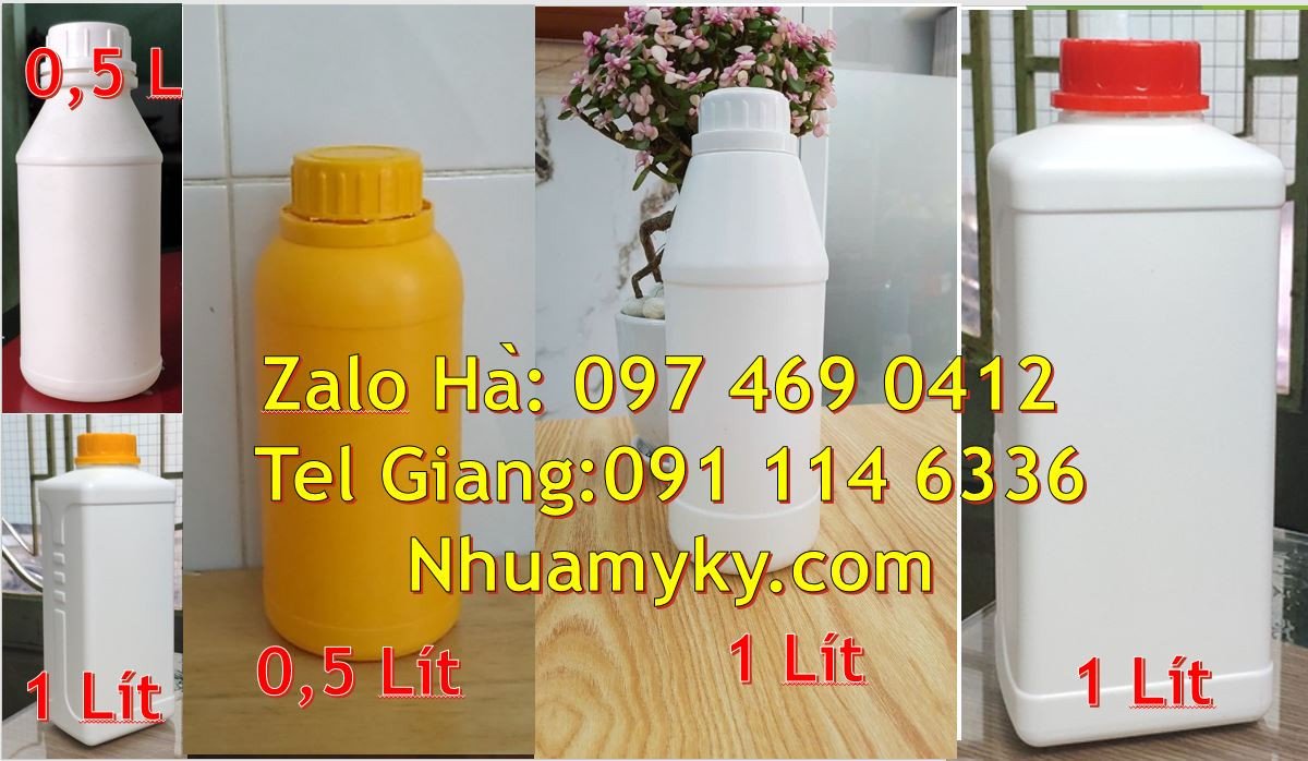 Bán chai nhựa 1l có nắp thoát khí đựng hóa chất,chai nhựa 0.5l đựng sư