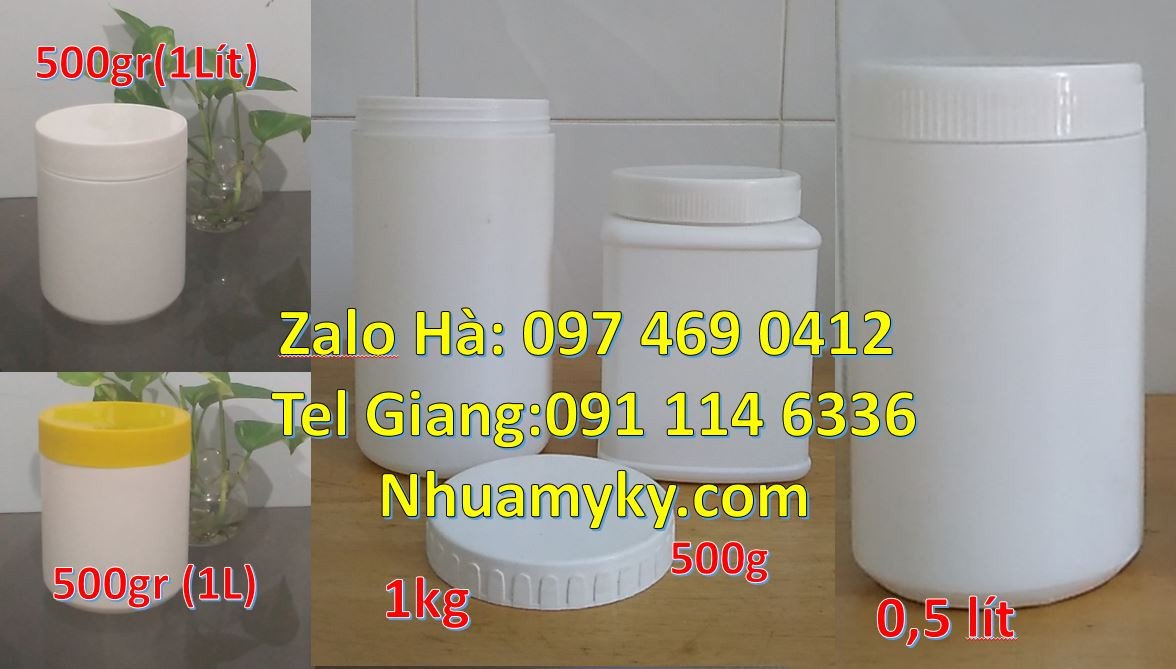 Bán hũ nhựa 1kg đựng sữa tắm dầu gội,hũ nhựa 250g đựng mỹ phẩm kem dươ
