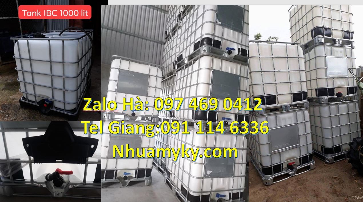 Bán thùng nhựa 1000l có nắp chiết rót khung thép bảo vệ,tank nhựa 1000