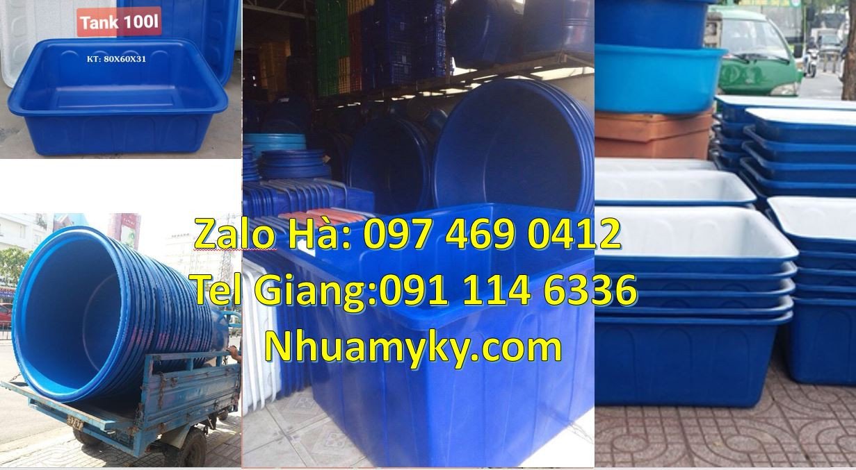 Bán thùng nhựa tròn 1200l màu xanh,thùng nhựa chữ nhật 2000l giá rẻ hc