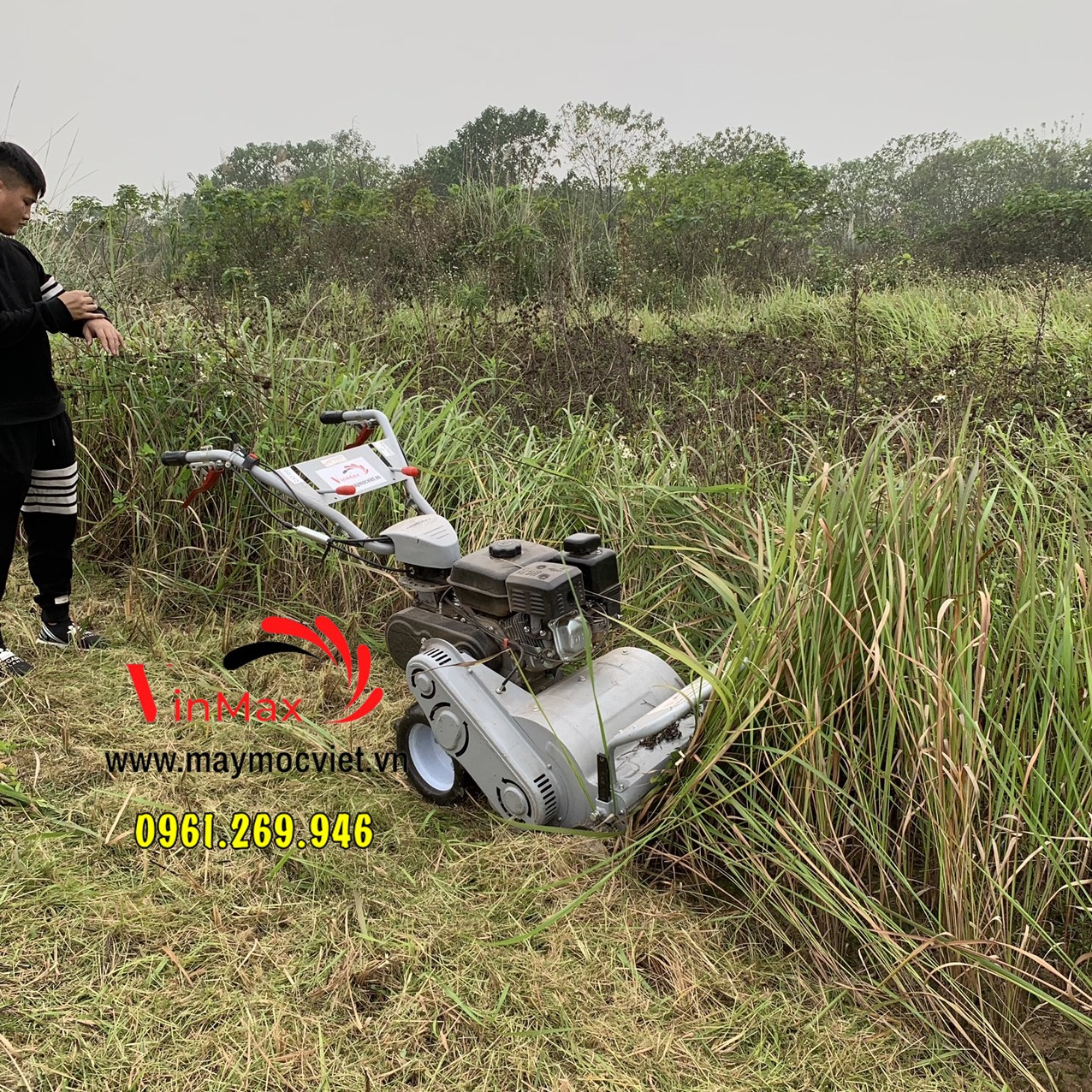 Máy cắt cỏ trục băm Kawasaki TB50 đường cắt 50cm động cơ 7HP