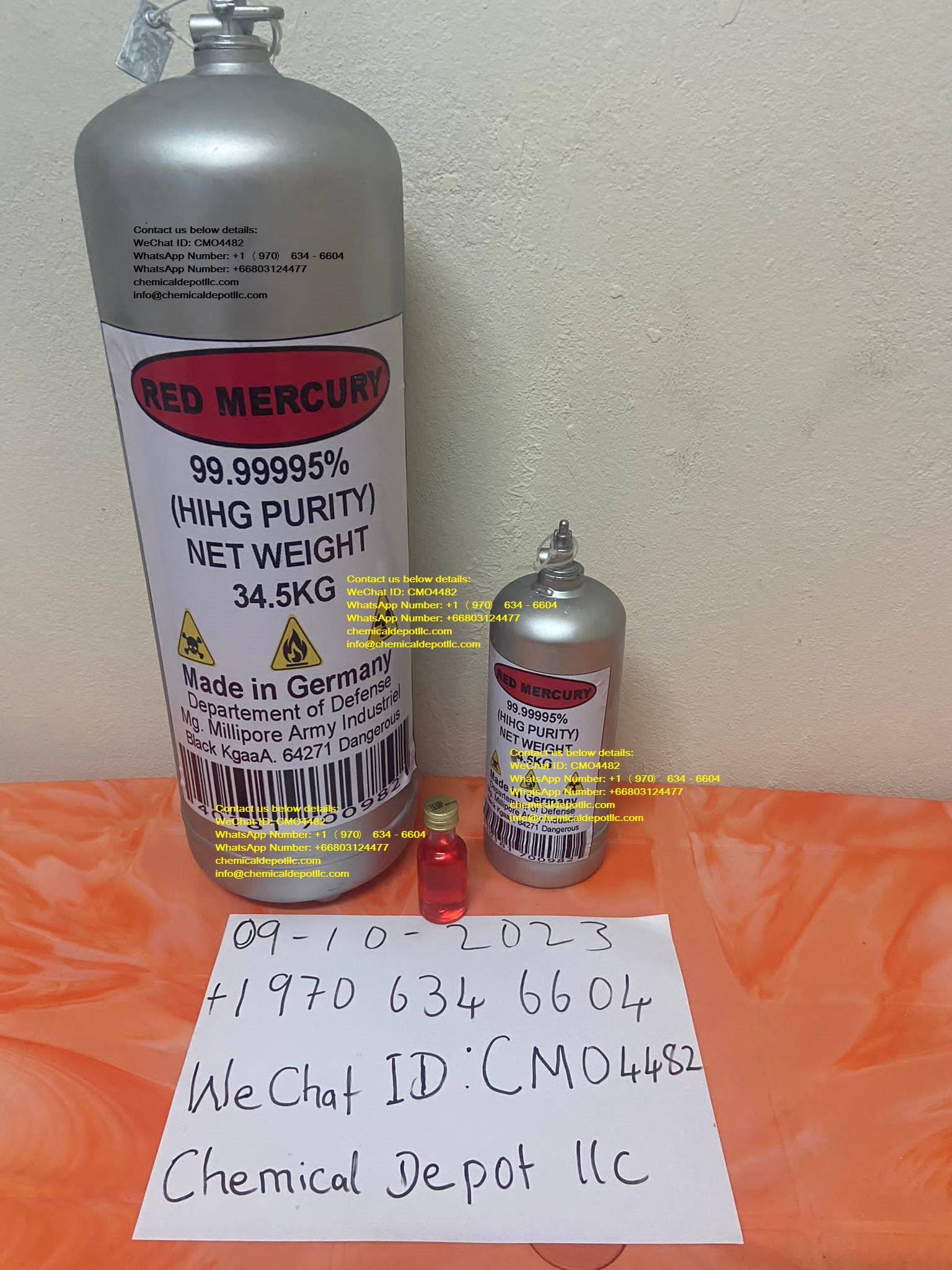 Thủy Ngân Lỏng Màu đỏ tinh khiết để bán-Chất Lỏng Thủy Ngân Đỏ