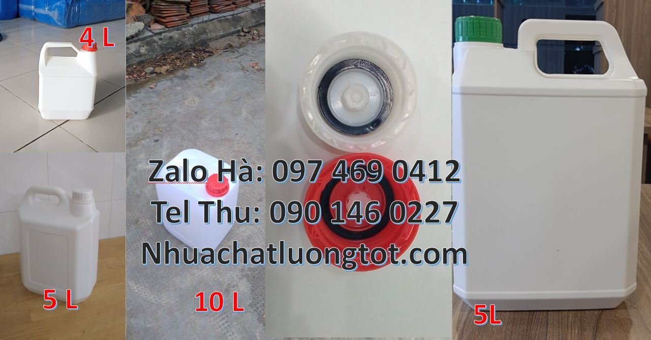 Bán can nhựa 10l có nắp thoát khí đựng xăng dầu, can nhựa 5l đựng nước