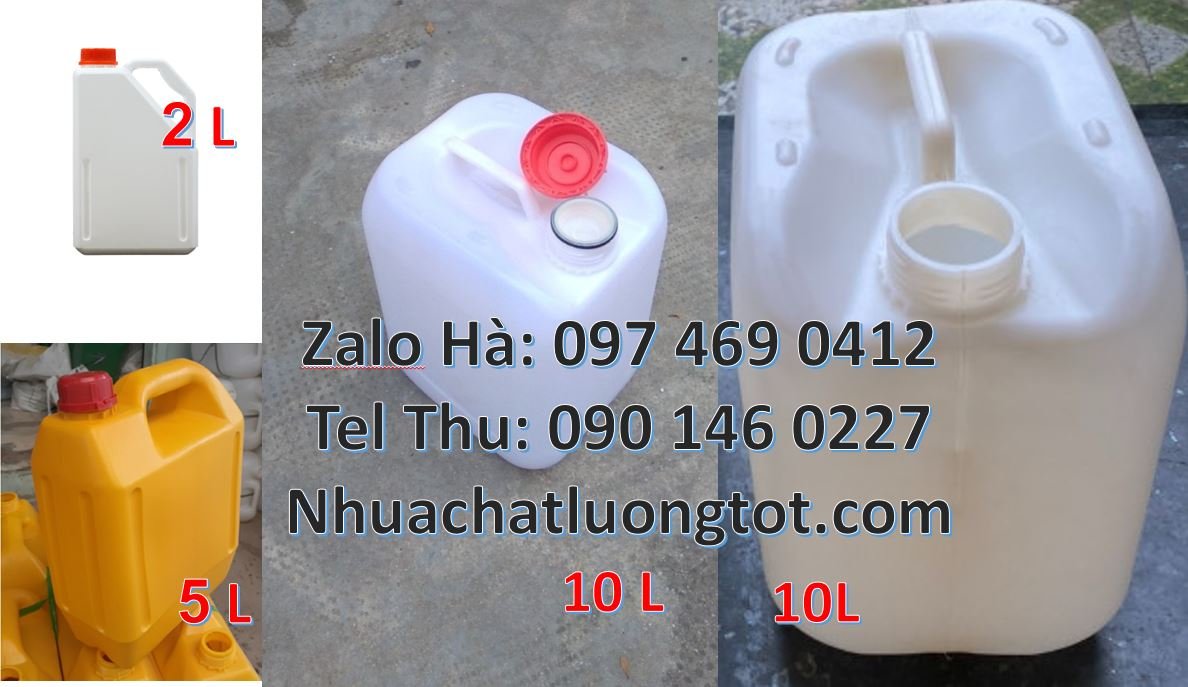 Bán can nhựa 10l có nắp thoát khí đựng xăng dầu, can nhựa 5l đựng nước