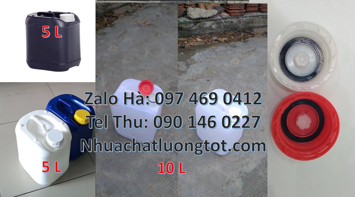 Bán can nhựa 10l có nắp thoát khí đựng xăng dầu, can nhựa 5l đựng nước
