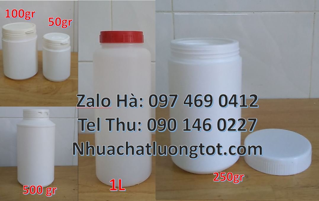 Bán hũ nhựa 1l đựng hóa chất,hũ nhựa 100g đựng mỹ phẩm làm đẹp da mới