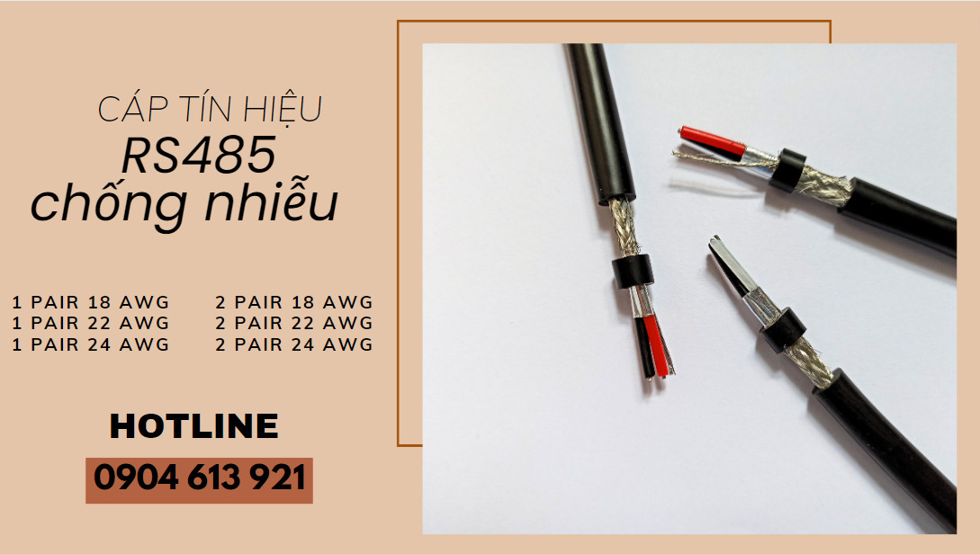 Cáp tín hiệu RS485 chống nhiễu 1 pair 18
