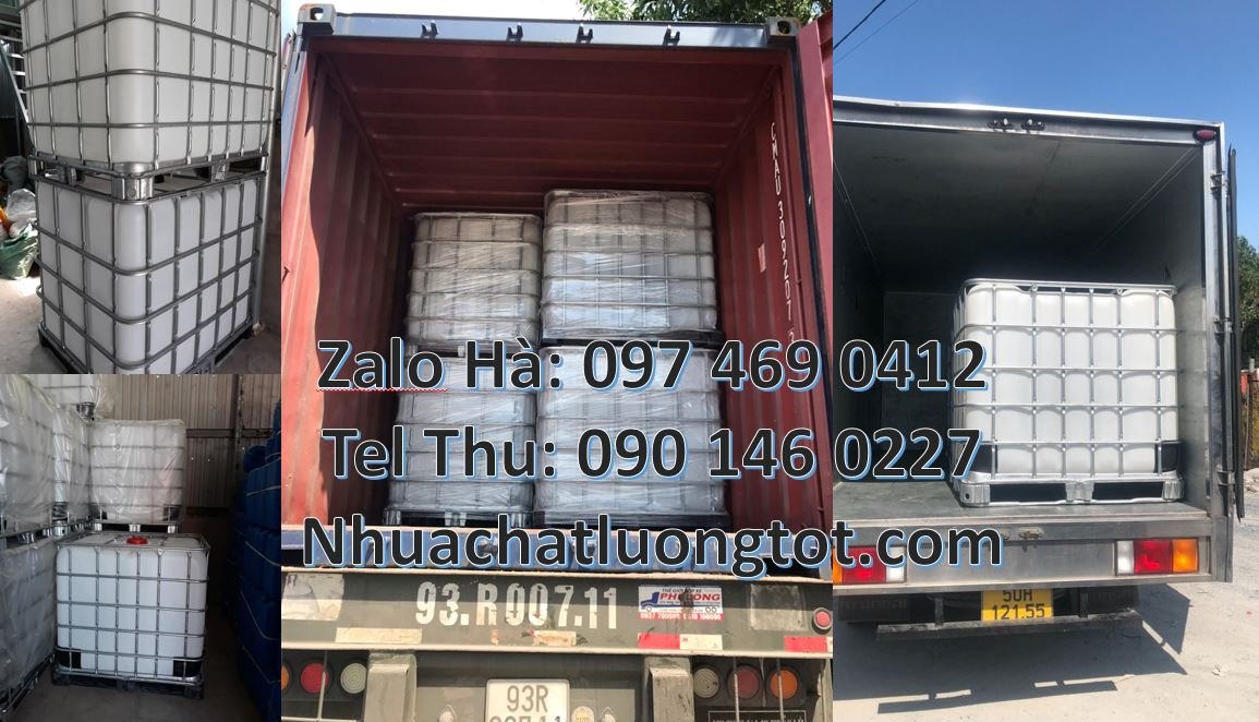 Bán thùng nhựa ibc 1000l có nắp chiết rót,thùng ibc 1000l có khung the