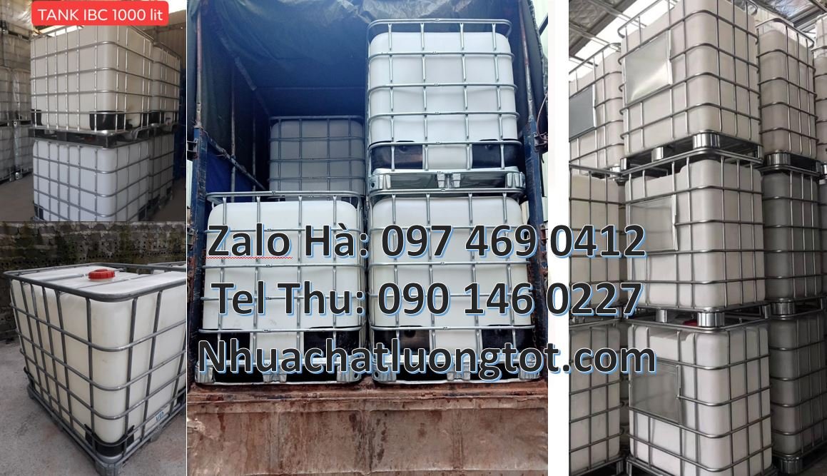 Bán thùng nhựa ibc 1000l có nắp chiết rót,thùng ibc 1000l có khung the