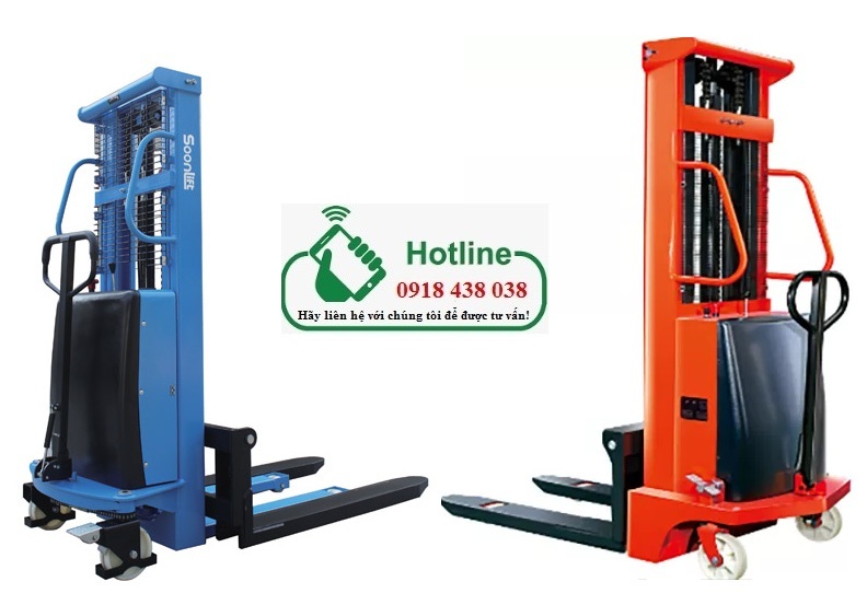 Xe nâng bán tự động 1-2 tấn, nâng cao từ 1.6-3m giá rẻ