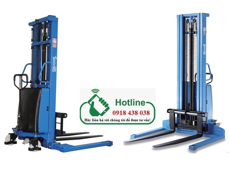 Xe nâng bán tự động 1-2 tấn, nâng cao từ 1.6-3m giá rẻ