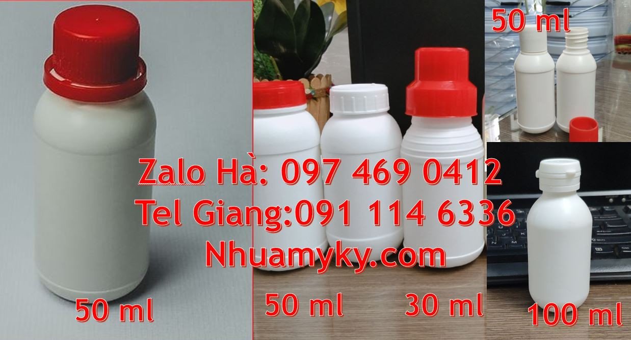 Bán chai nhựa 50ml có nắp thoát khí,chai nhựa 30ml dùng cho thuốc tây