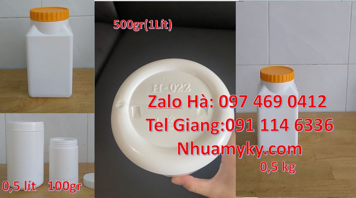 Bán hũ nhựa 500g đựng mỹ phẩm.hũ nhựa 1.5kg đựng hóa chất giá rẻ hcm