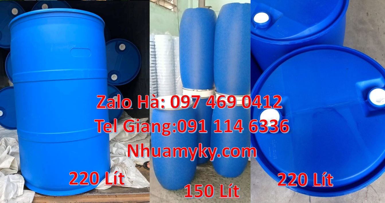 Bán thùng phuy nhựa 220l nắp chiết rót,thùng phuy nhựa 150l nắp đậy rẻ