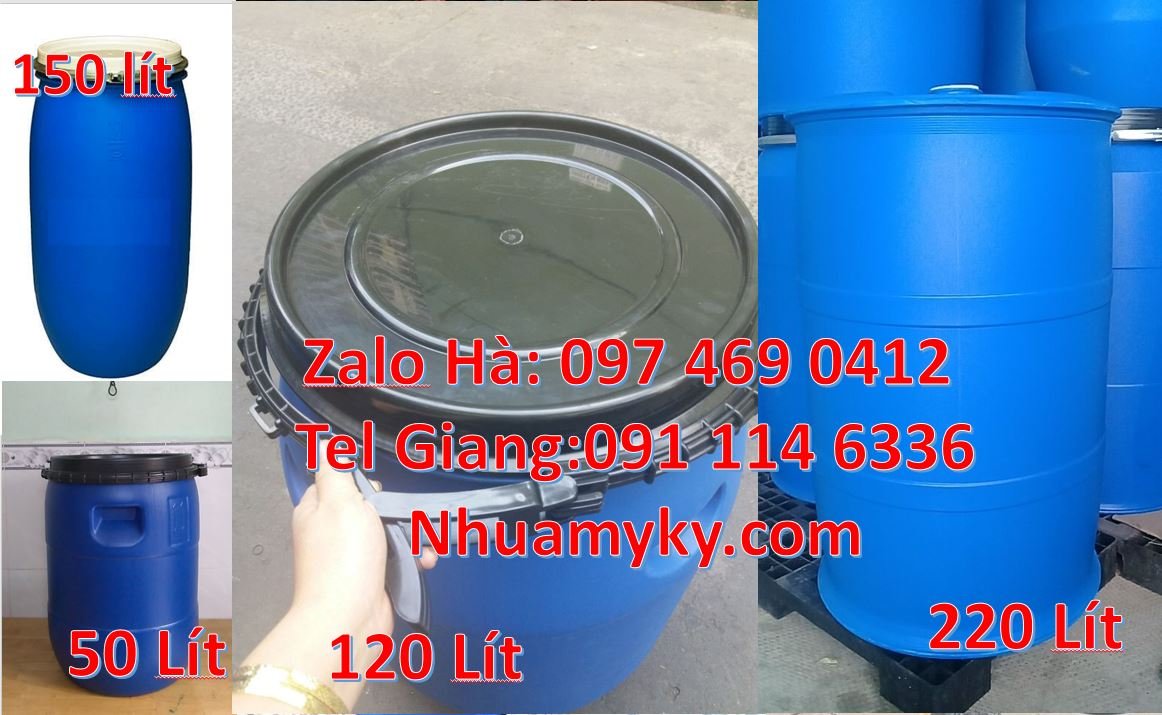 Bán thùng phuy nhựa 220l nắp chiết rót,thùng phuy nhựa 150l nắp đậy rẻ