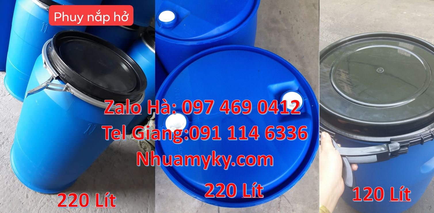 Bán thùng phuy nhựa 220l nắp chiết rót,thùng phuy nhựa 150l nắp đậy rẻ