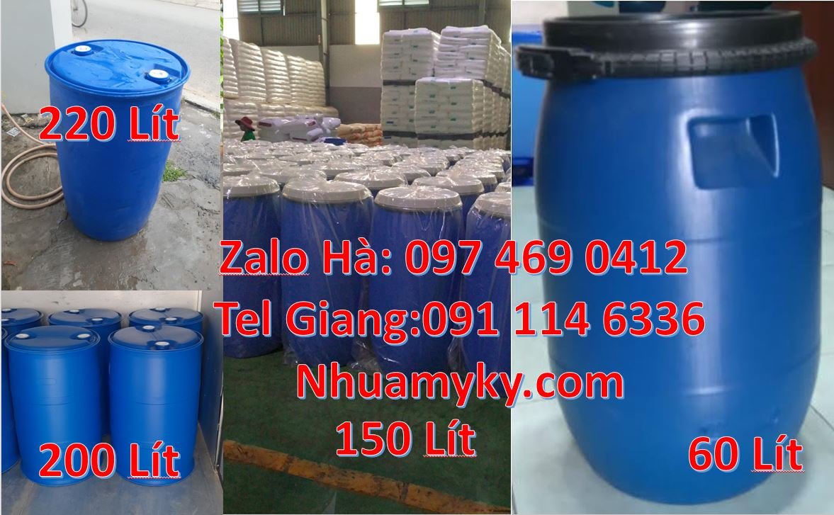 Bán thùng phuy nhựa 220l nắp chiết rót,thùng phuy nhựa 150l nắp đậy rẻ