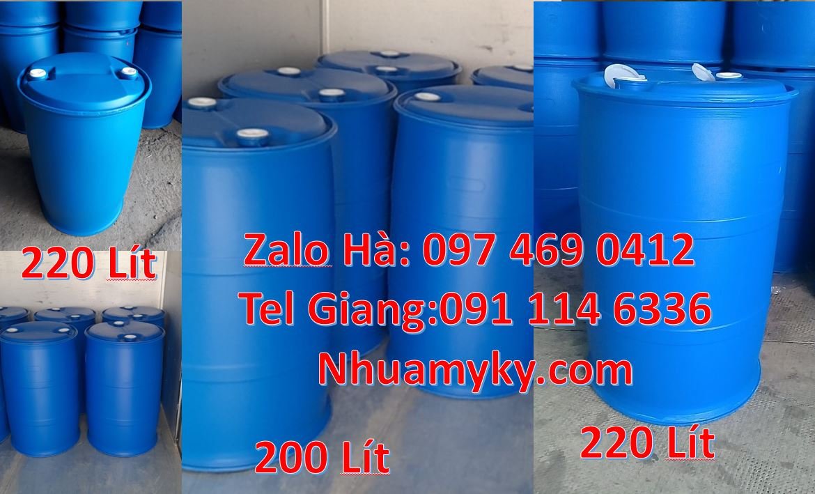 Bán thùng phuy nhựa 220l nắp chiết rót,thùng phuy nhựa 150l nắp đậy rẻ