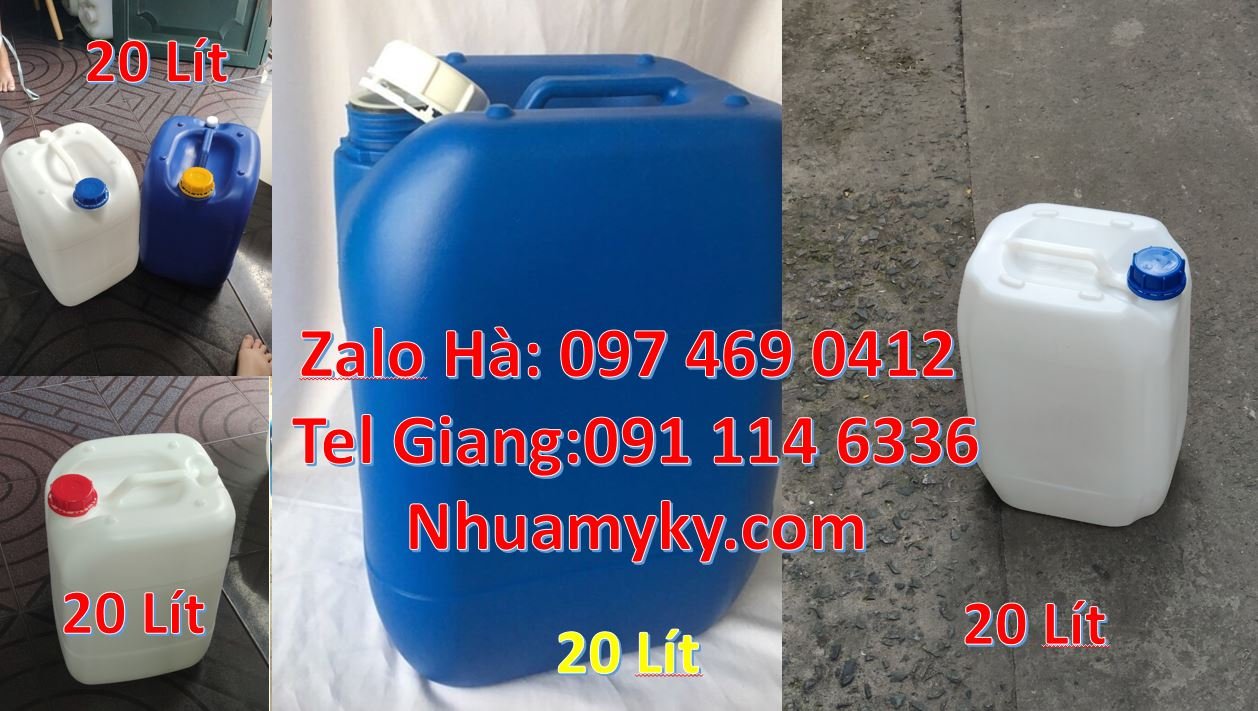 Bán can nhựa 20l có nắp thoát khí đựng xăng dầu, can nhựa 30l đựng rua