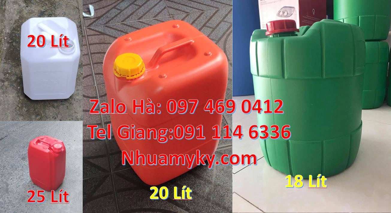 Bán can nhựa 20l có nắp thoát khí đựng xăng dầu, can nhựa 30l đựng rua