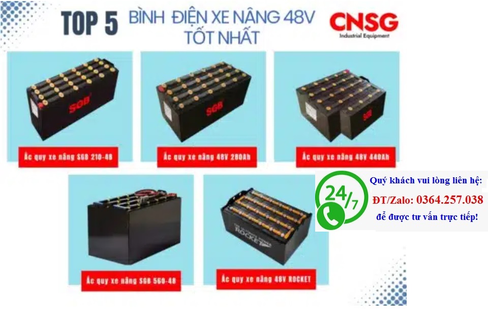 Bình điện xe nâng, ắc quy xe nâng điện nhập khẩu giá rẻ