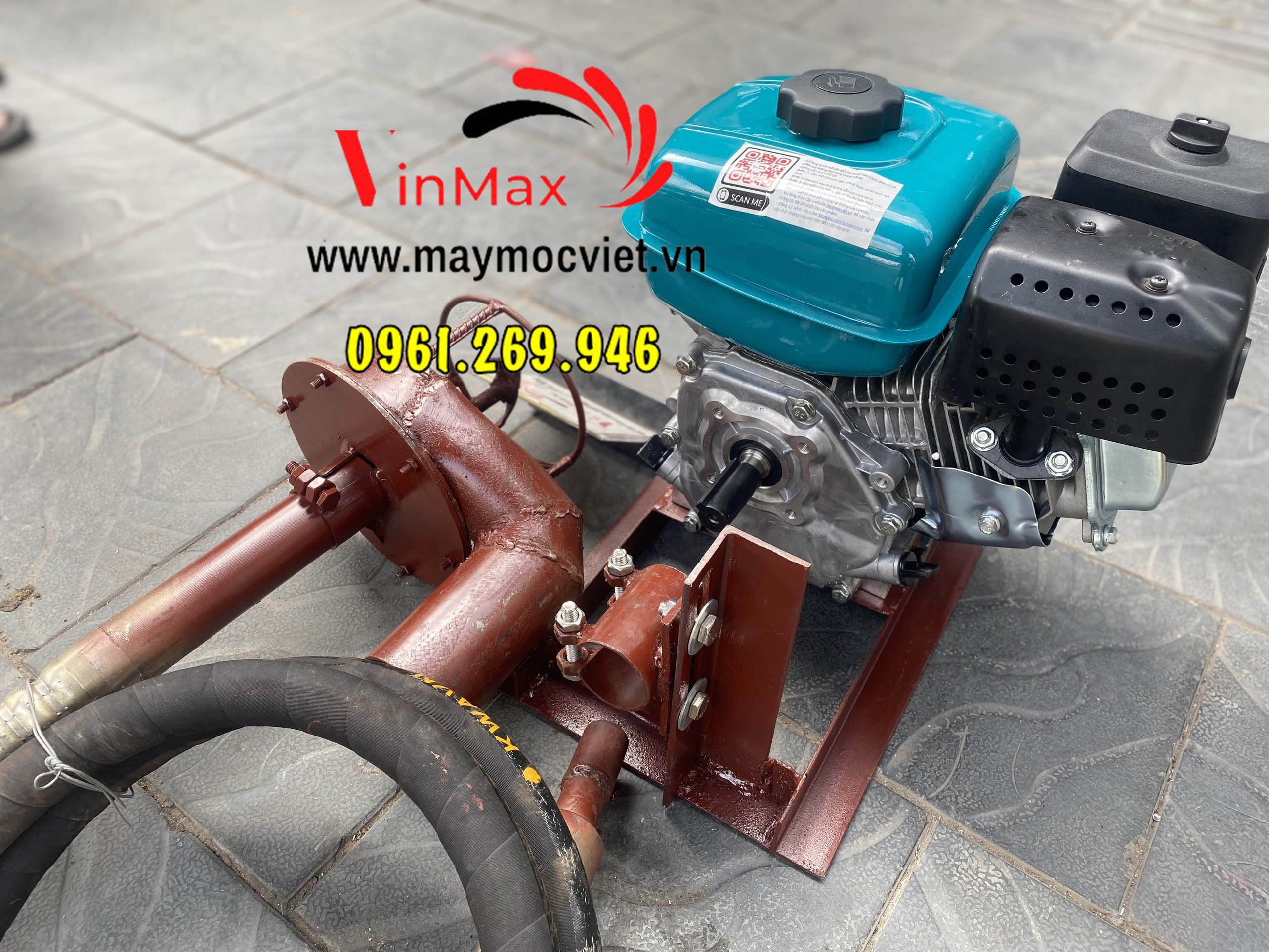 Máy hút chất thải bioga, bùn ao cáp mềm 3m động cơ xăng 6,5HP