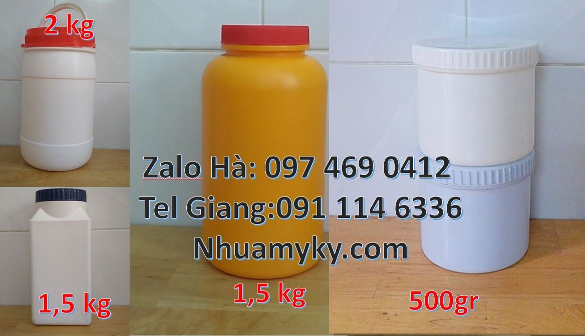 Bán hũ nhựa 1.5kg đựng bột giặt xả phải,hũ nhựa 1kg đựng dầu gội đầu r