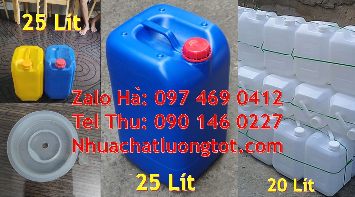 Bán can nhựa 20l có nắp thoát khí đựng hóa chất,can nhựa 30l đựng nước