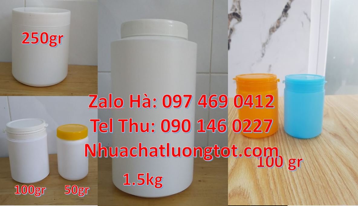 Bán hũ nhựa 1kg đựng hóa chất,hũ nhựa 1.5kg đựng sữa tắm nắp vặn trang