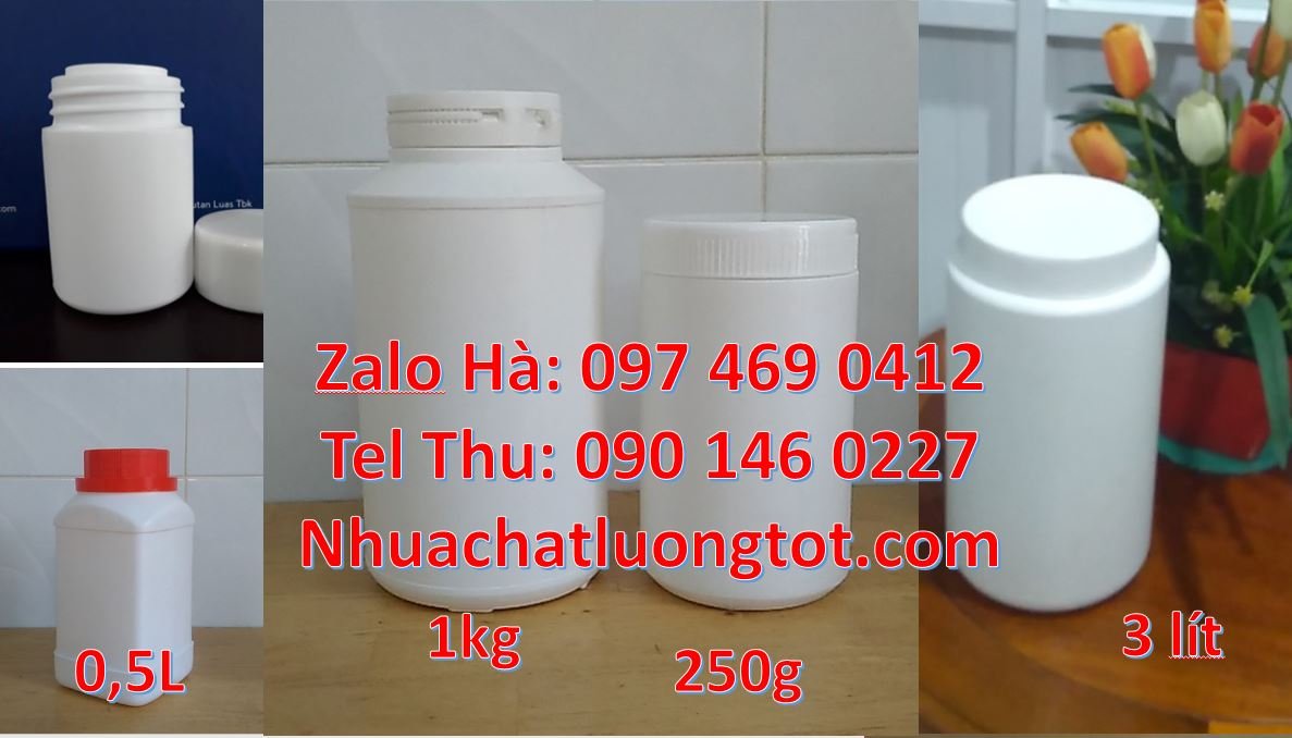 Bán hũ nhựa 1kg đựng hóa chất,hũ nhựa 1.5kg đựng sữa tắm nắp vặn trang